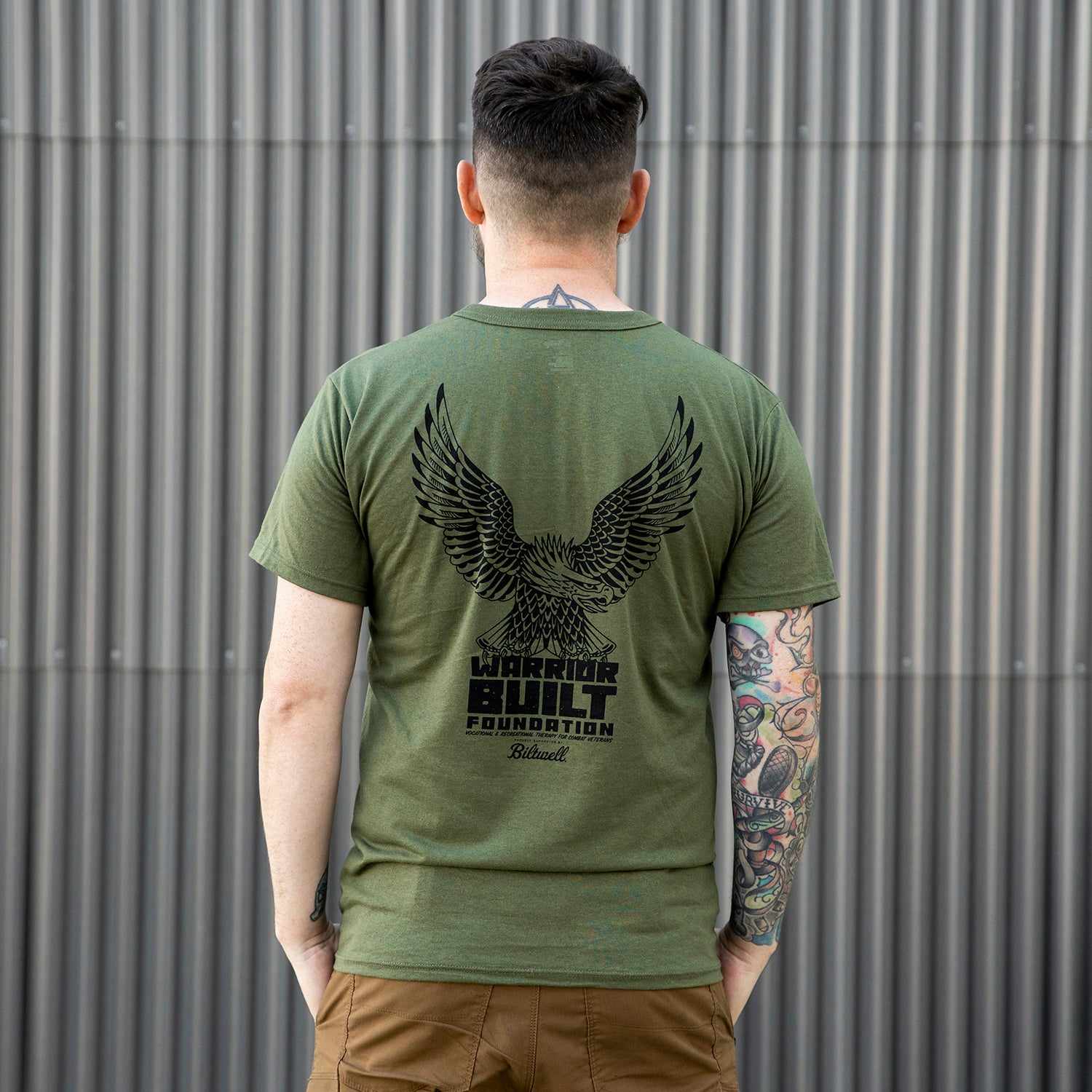 Biltwell Warrior Built Eagle T-Shirt Olive