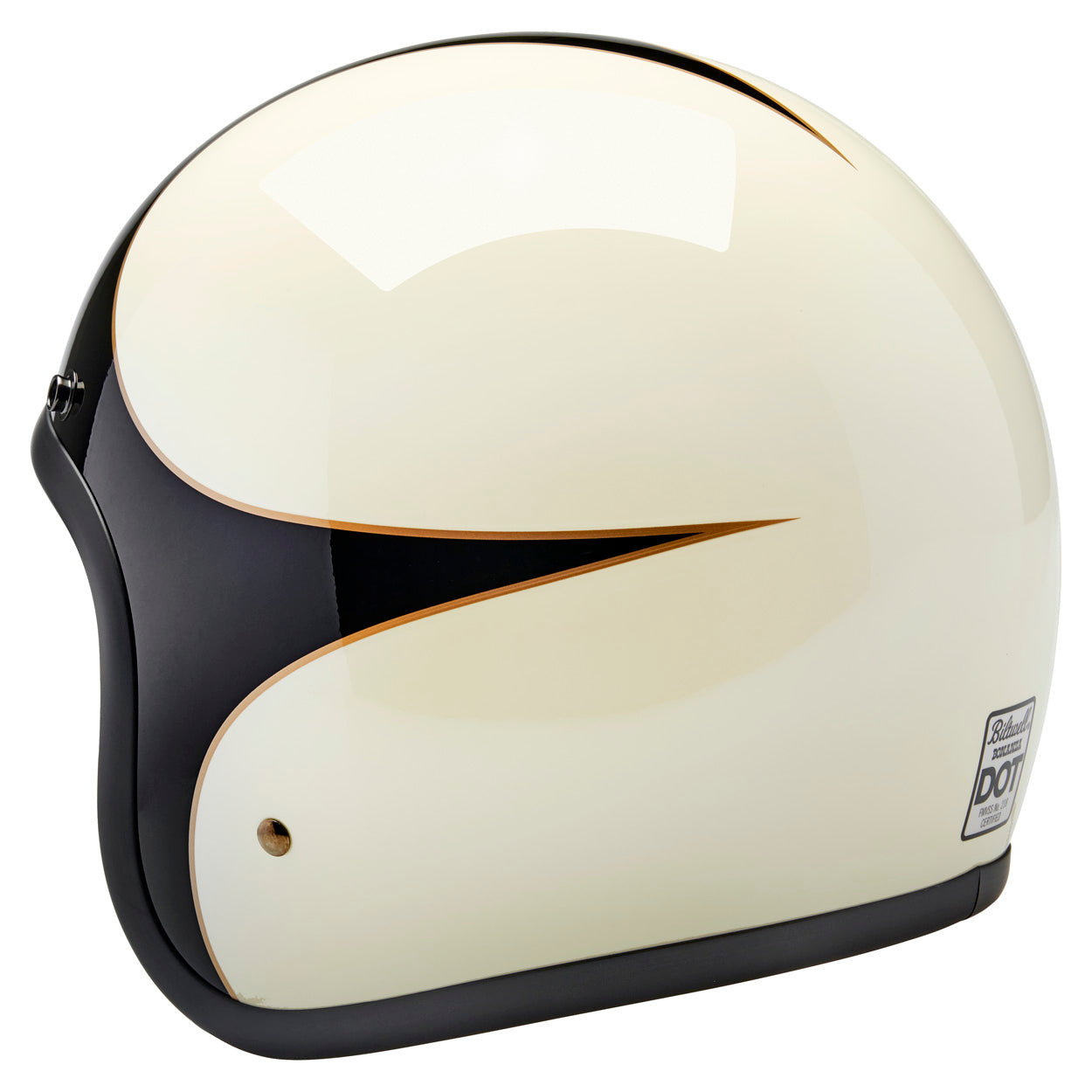 Bonanza Helmet - Scallop Gloss Vintage White / Gloss Black