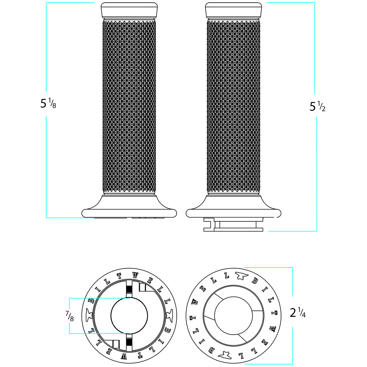 Biltwell AlumiCore Grip Set TBW 7/8