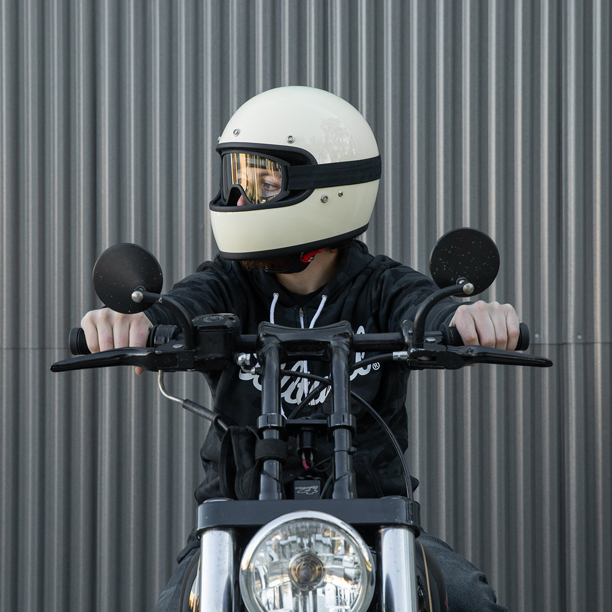 Motorcycle helmet cheap and goggles