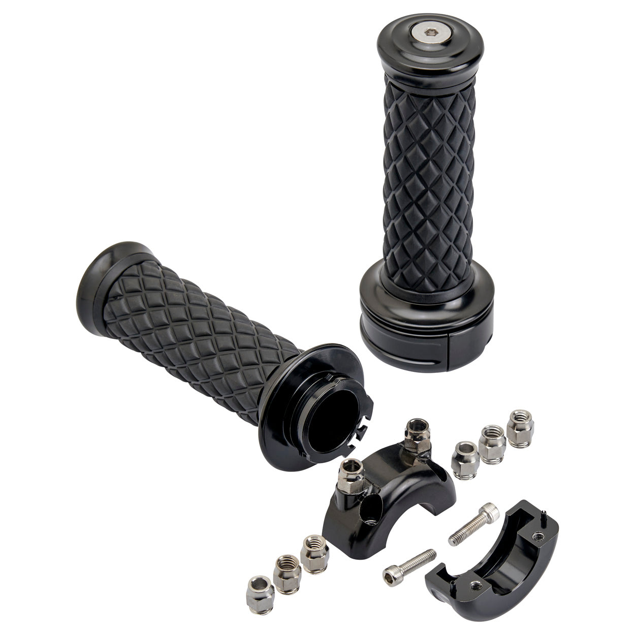 Biltwell AlumiCore Custom Grip Set Dual Cable - Black