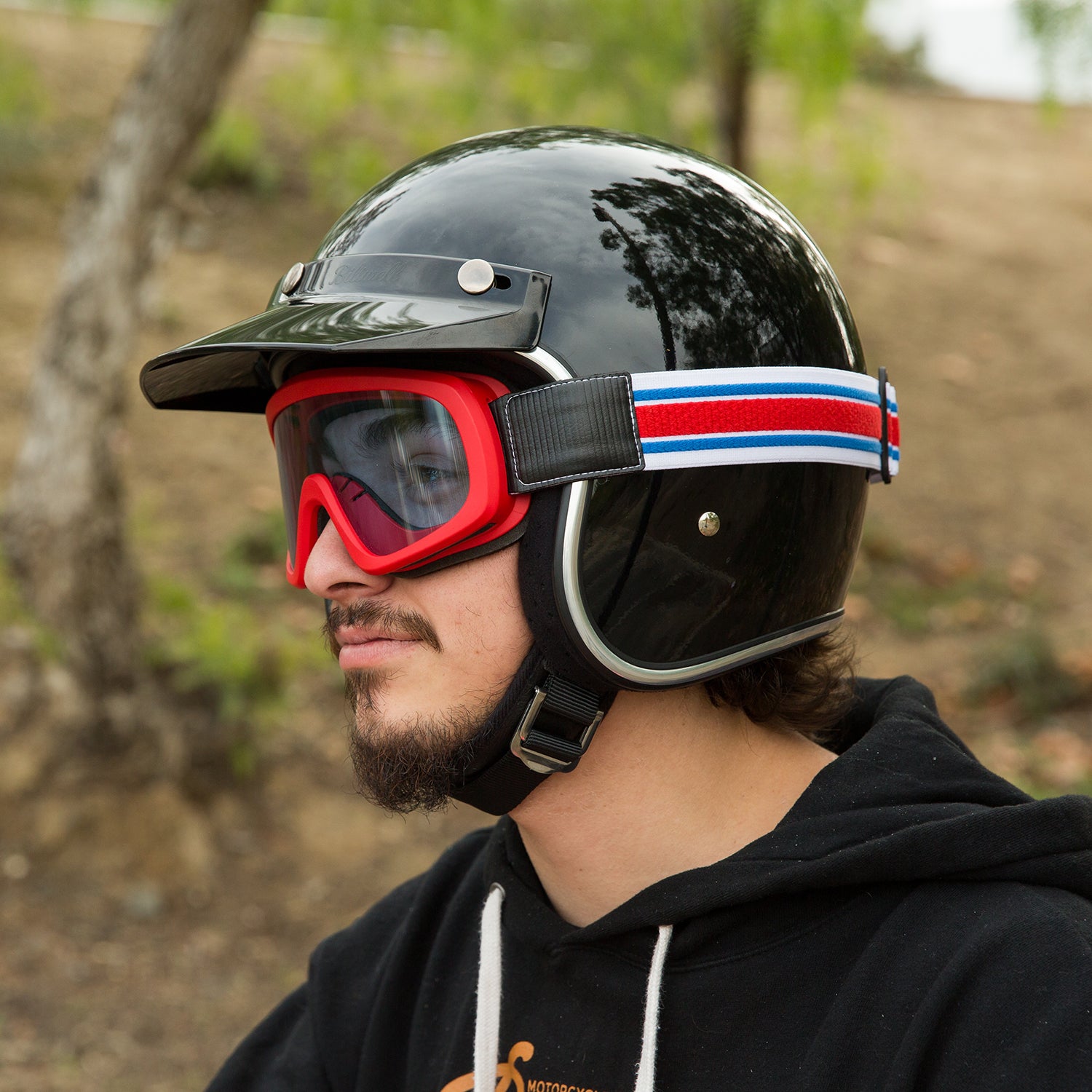 Red store motorcycle goggles